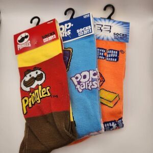 Mens Novelty Crew Socks Pez, Pop Tarts, Pringles Fits Mens 6-12